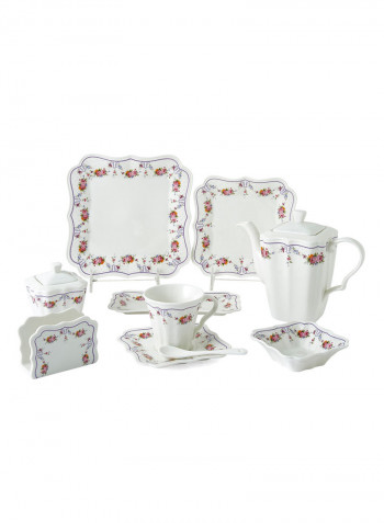 Breakfast 42 Piece Square Dinner Set Multicolour