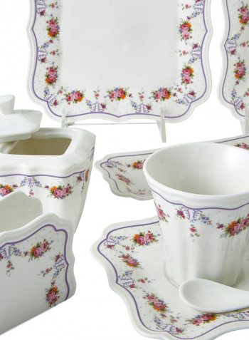Breakfast 42 Piece Square Dinner Set Multicolour