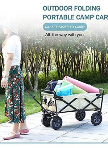 Folding Shopping Cart Trolley Beige 77*52*22cm
