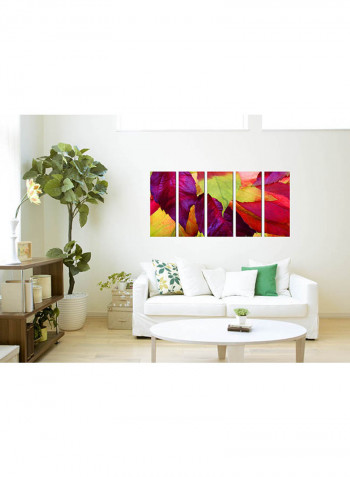 5-Piece Framed Canvas Wall Art Painting Multicolour 63x32inch