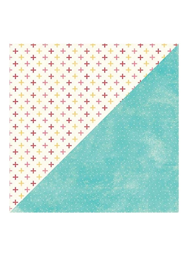 25-Piece Double-Sided Cardstock Blue/Beige/Yellow