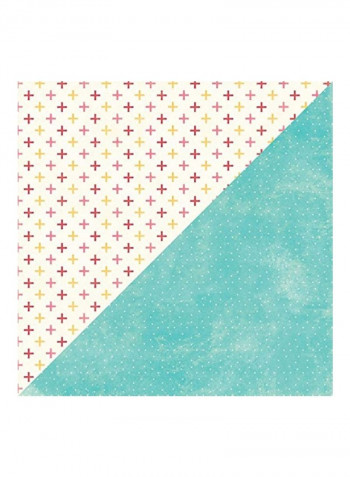 25-Piece Double-Sided Cardstock Blue/Beige/Yellow