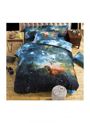 4-Piece Duvet Cover Set Blue/Yellow/Black