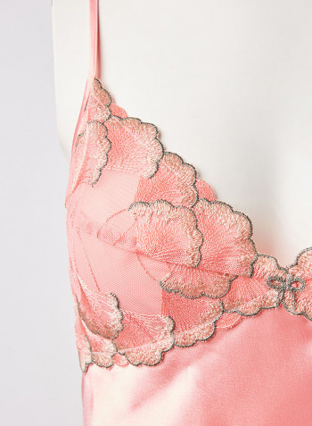 Lace Detail Lingerie Set Pink