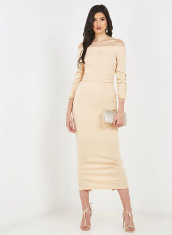 Off Shoulder Dress Cream