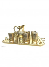 8-Piece Brass Lemon/Beverage Set  Gold 1000mililiter
