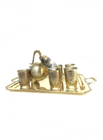 8-Piece Brass Lemon/Beverage Set  Gold 1000mililiter