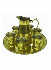 8-Piece Brass Lemon/Beverages Set Gold 1000mililitre