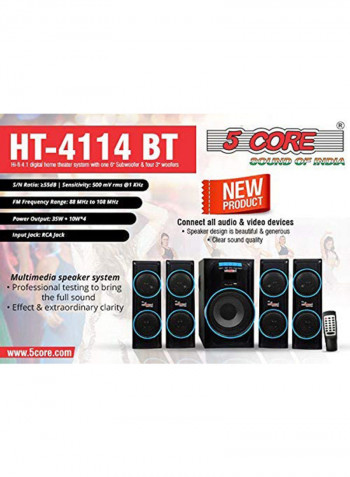 Bluetooth Home Theater System Set HT-4114 BT Black
