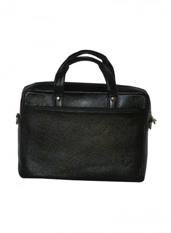 Genuine Leather Designer Office Bag For Travel Black