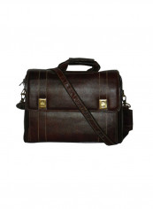 Genuine Leather Designer Office Bag For Travel Brown
