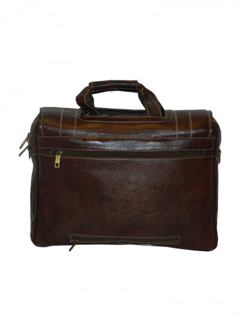 Genuine Leather Designer Office Bag For Travel Brown