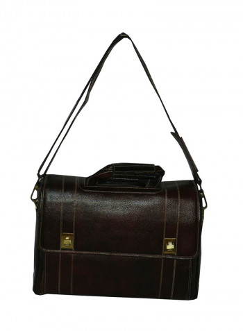 Genuine Leather Designer Office Bag For Travel Brown
