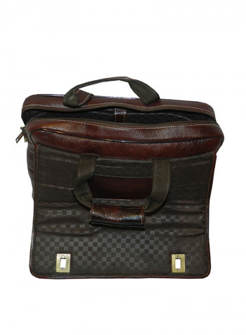 Genuine Leather Designer Office Bag For Travel Brown