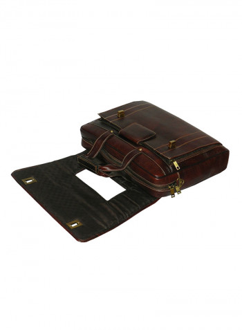 Genuine Leather Designer Office Bag For Travel Brown