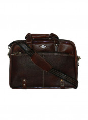 Genuine Leather Designer Office Bag For Travel Brown