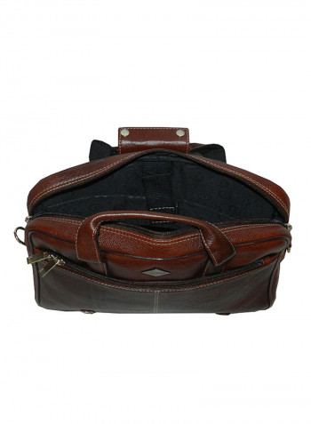 Genuine Leather Designer Office Bag For Travel Brown