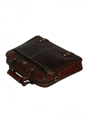 Genuine Leather Designer Office Bag For Travel Brown