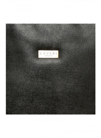 Leather Zipper Backpack Black