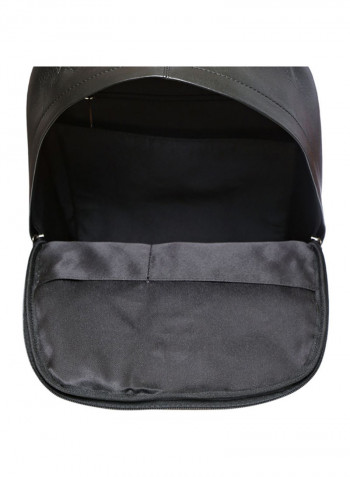 Leather Zipper Backpack Black