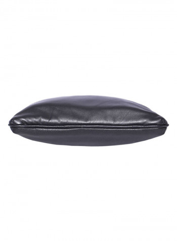 Leather Zipper Crossbody Bag Black