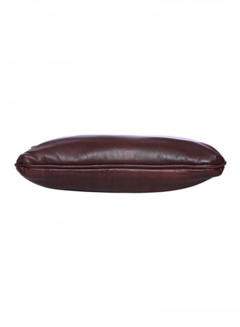 Leather Zipper Crossbody Bag Brown