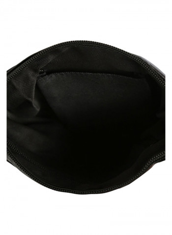 Leather Zipper Crossbody Bag Black