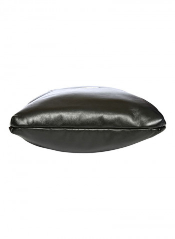 Leather Zipper Crossbody Bag Black