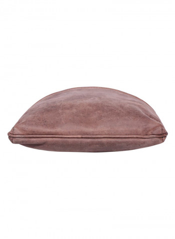 Leather Zipper Crossbody Bag Brown