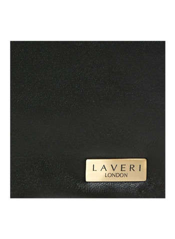 Leather Zipper Crossbody Bag Black