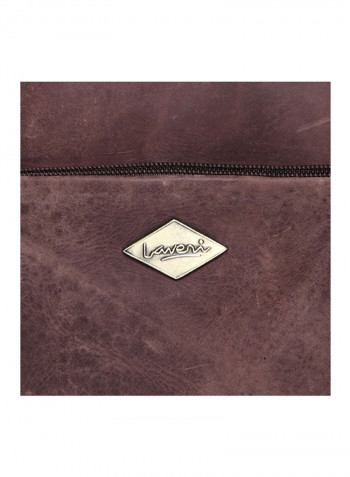 Leather Zipper Crossbody Bag Brown