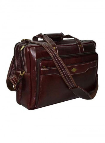 Leather Bag Fits 17.5 Inches Laptop Brown