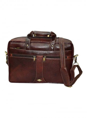 Leather Bag Fits 18 Inches Laptop Brown
