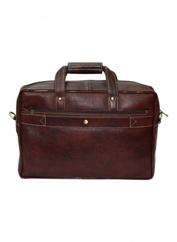 Leather Bag Fits 18 Inches Laptop Brown