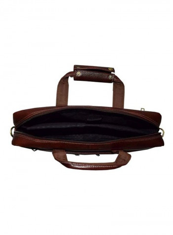 Leather Bag Fits 18 Inches Laptop Brown