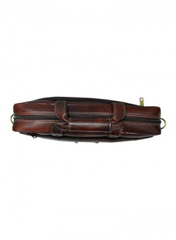 Leather Bag Fits 18 Inches Laptop Brown