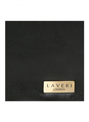 Leather Zipper Crossbody Bag Black