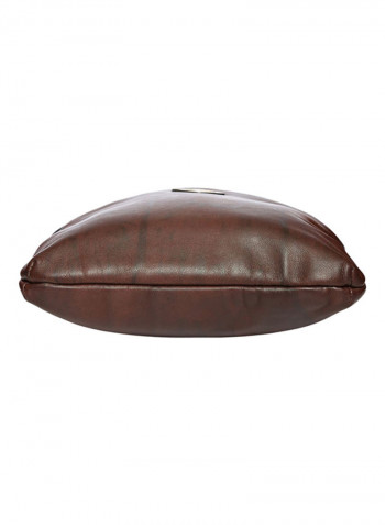 Leather Zipper Crossbody Bag Brown