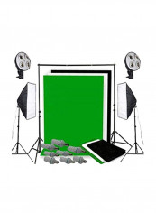 Background Support System With Continuous Lighting Kit 70cm Black
