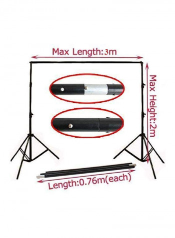 Background Support System With Continuous Lighting Kit 70cm Black