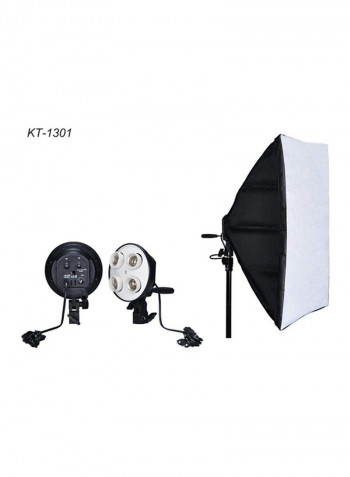 Background Support System With Continuous Lighting Kit 70cm Black