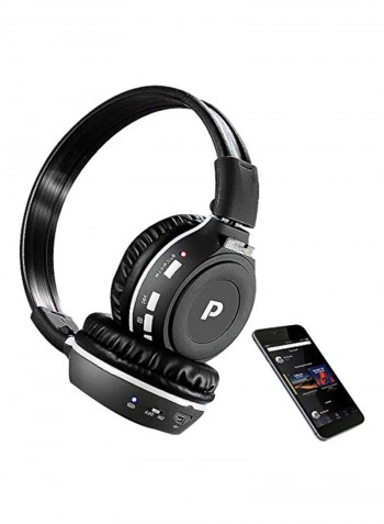 Bluetooth On-Ear Headphones With Mic Black