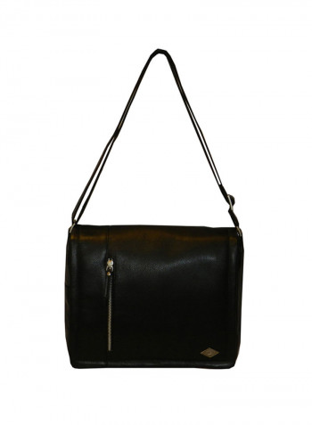 Genuine Leather Designer Crossbody Bag Black