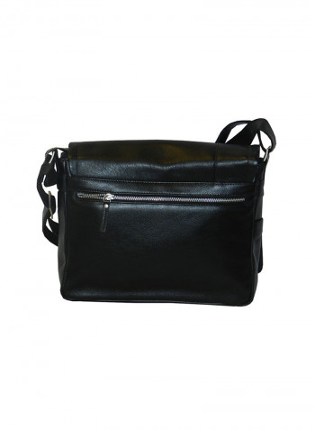 Genuine Leather Designer Crossbody Bag Black