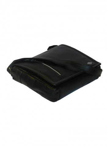 Genuine Leather Designer Crossbody Bag Black