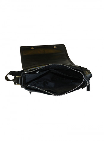 Genuine Leather Designer Crossbody Bag Black