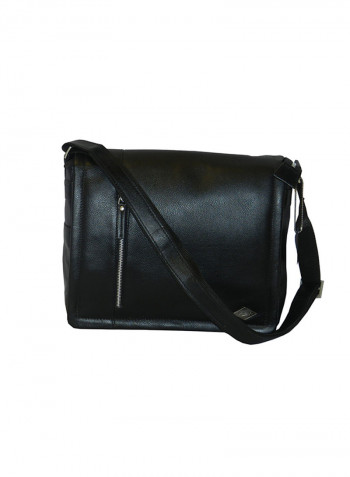 Genuine Leather Designer Crossbody Bag Black