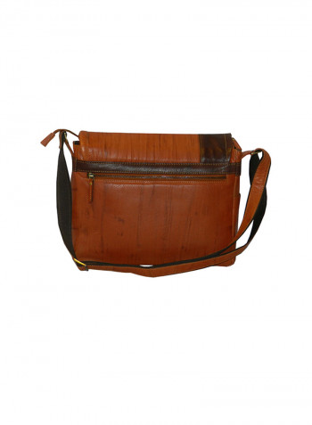 Genuine Leather Designer Crossbody Bag Tan