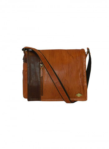 Genuine Leather Designer Crossbody Bag Tan