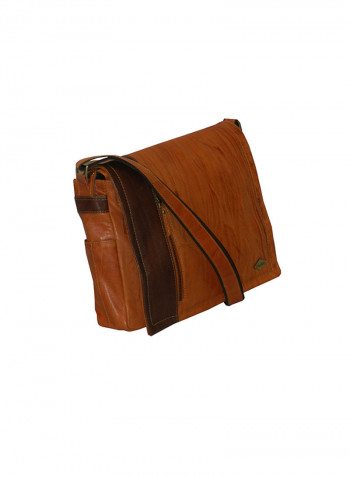 Genuine Leather Designer Crossbody Bag Tan
